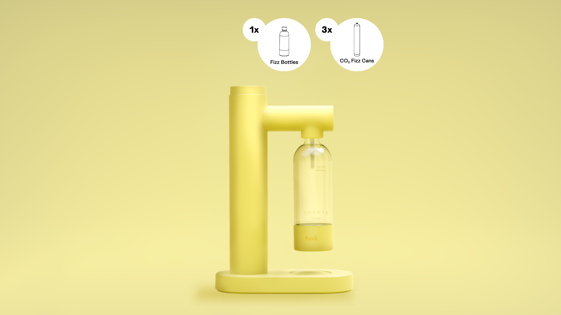 Fizz Pots Fizz Starter Bundle: Sparkling Water Kit with Extra CO₂ | flav&
