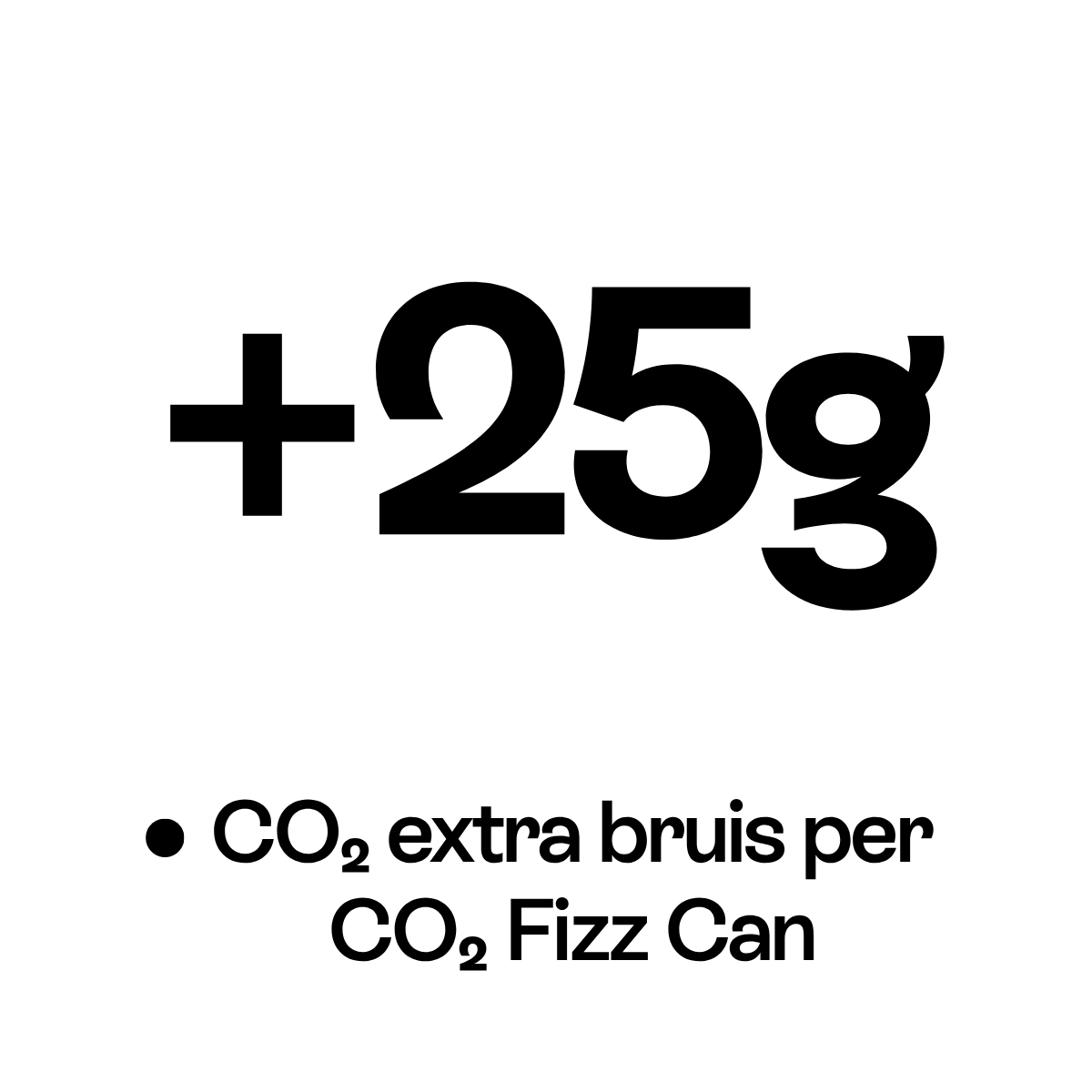 +25g CO2 extra bruis per CO2 Fizz can