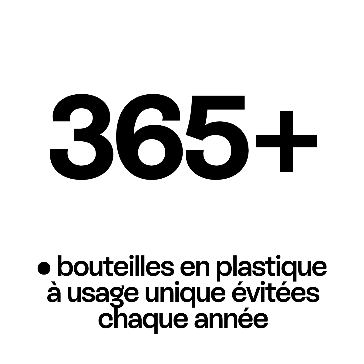 365+ bouteilles en plastique à usage unique évitées chaque année