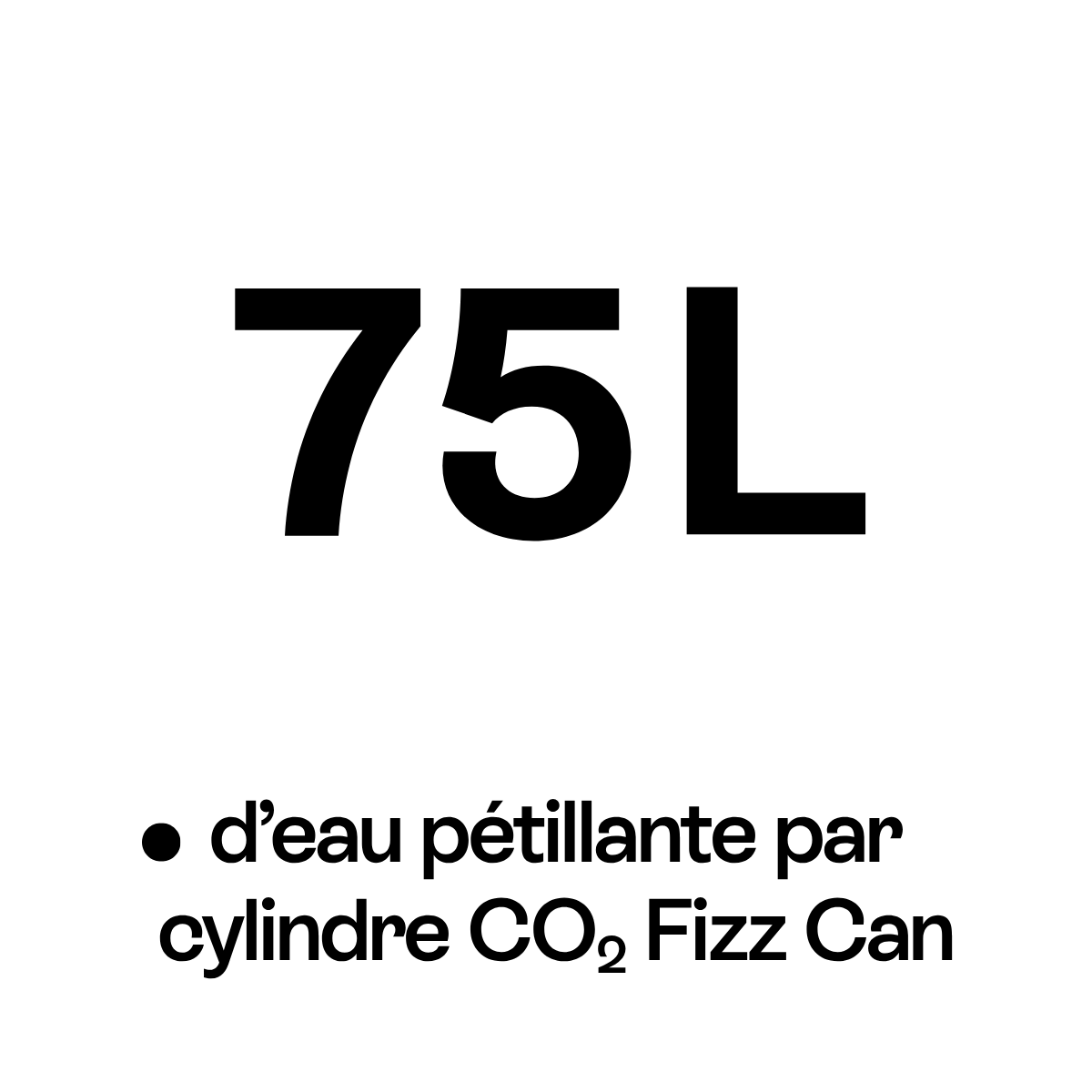 75L d'eau pétillante par cylindre CO₂ Fizz Can