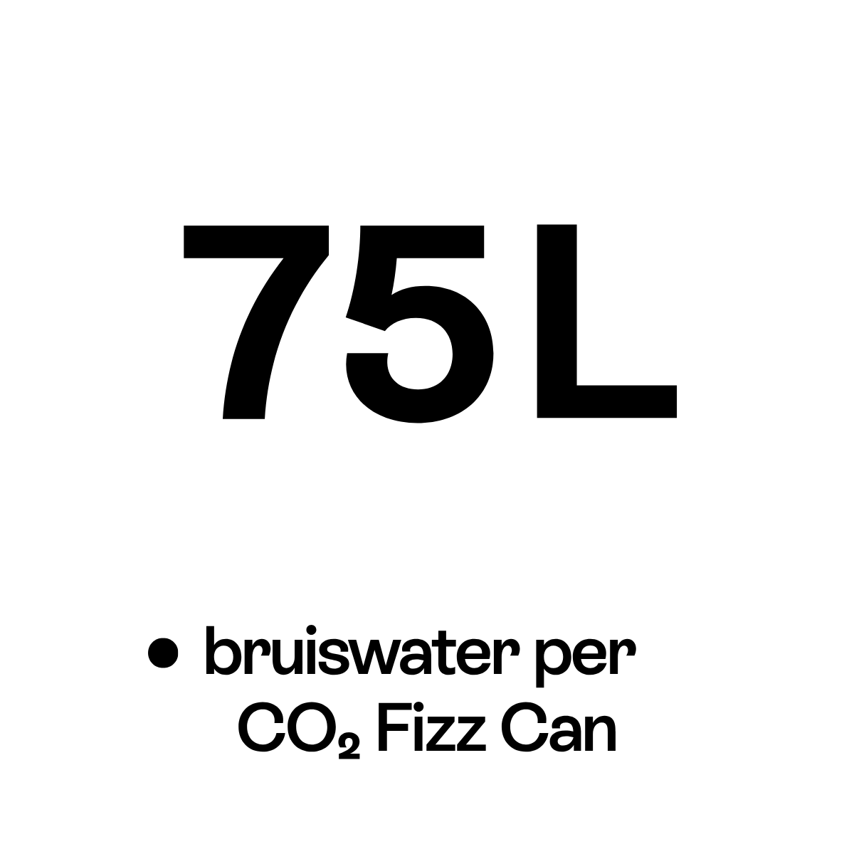 75L bruiswater per CO2 Fizz Can
